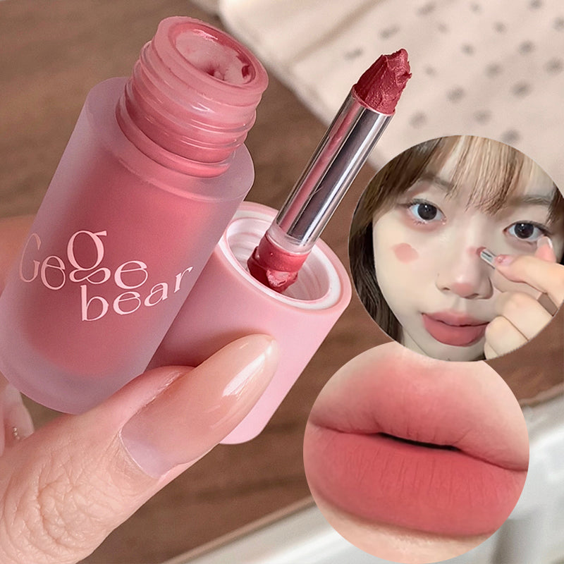 Multi Functional Blush Brush Stick Makeup Muddy Texture Cheek Lipstick Mud Long Lasting Velvet Matte Monochrome Creamy Rouge