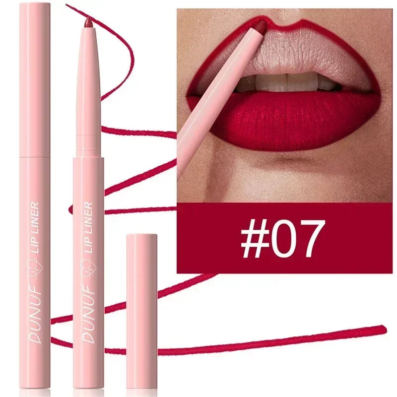 Waterproof Matte Lipliner Pencil Red Contour Tint Lipstick Long Lasting Non-stick Cup Moisturising Lips Makeup