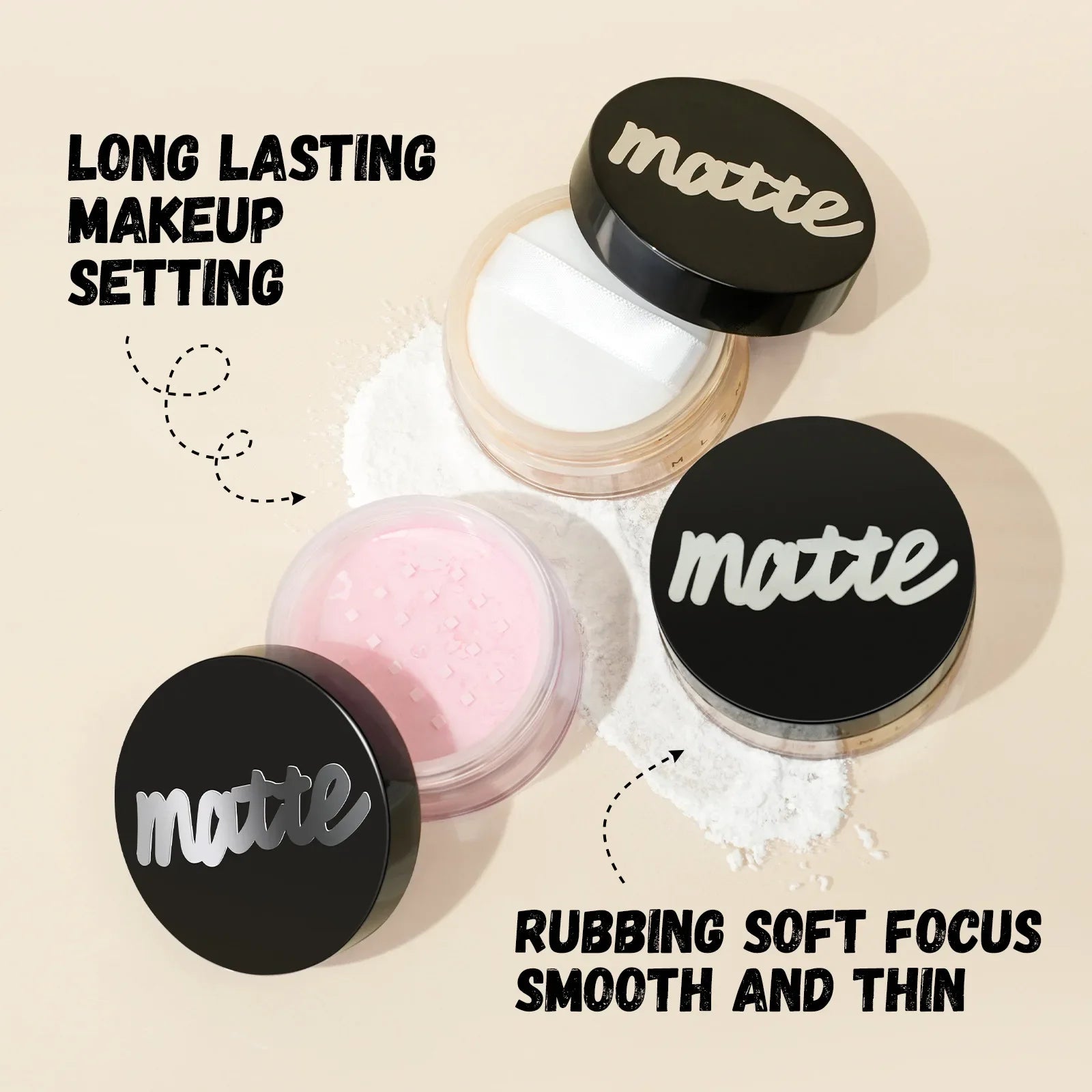 4 Colors Loose Powder Face Whitening Skin Finish Transparent Pink Nude Skin Mineral Makeup Cosmetic Foundation Setting Powder