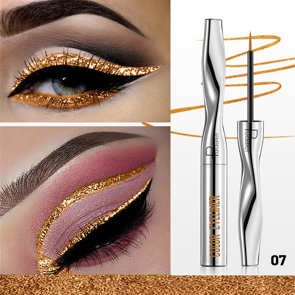 Pearlescent Glitter Powder Eyeliner Liquid Pen   Waterproof Sweat Proof Not Easy to Smudge  Not Caking  Colorful Liquid Eyelin-1