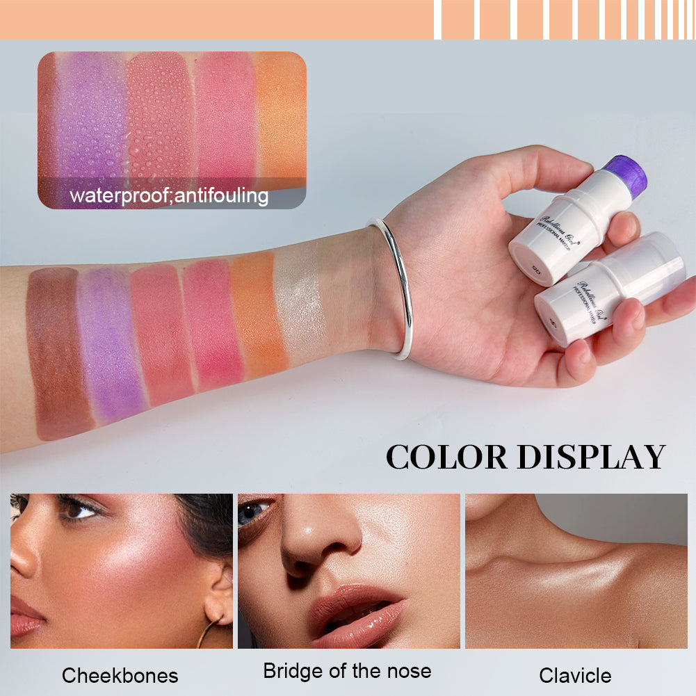 Lazy highlighter  sun-bleached rouge  pearlescent blush   blush stick  ingle-color matte blush  easy to color  durable and waterproof
