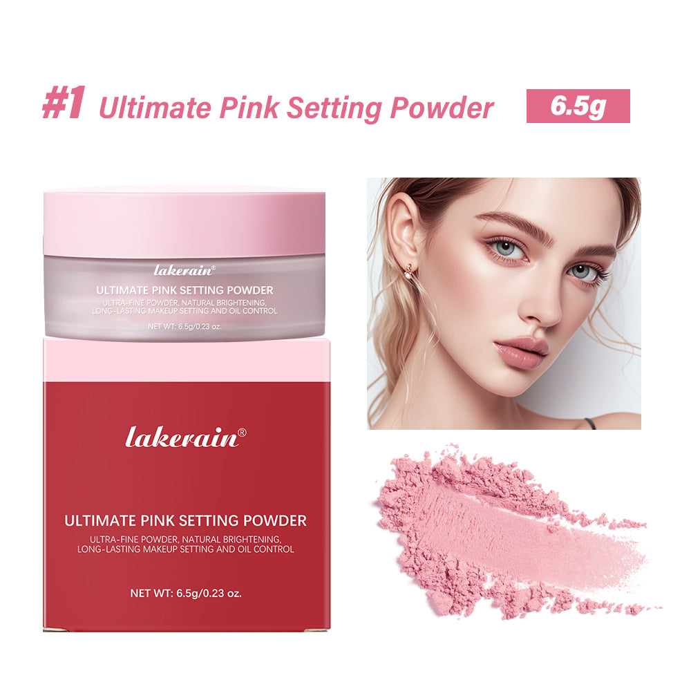 Setting Powder long-Lasting Matte Pink Finish Oil Control and Makeup Fixation Removal Pore Modification Setting Cosmetics