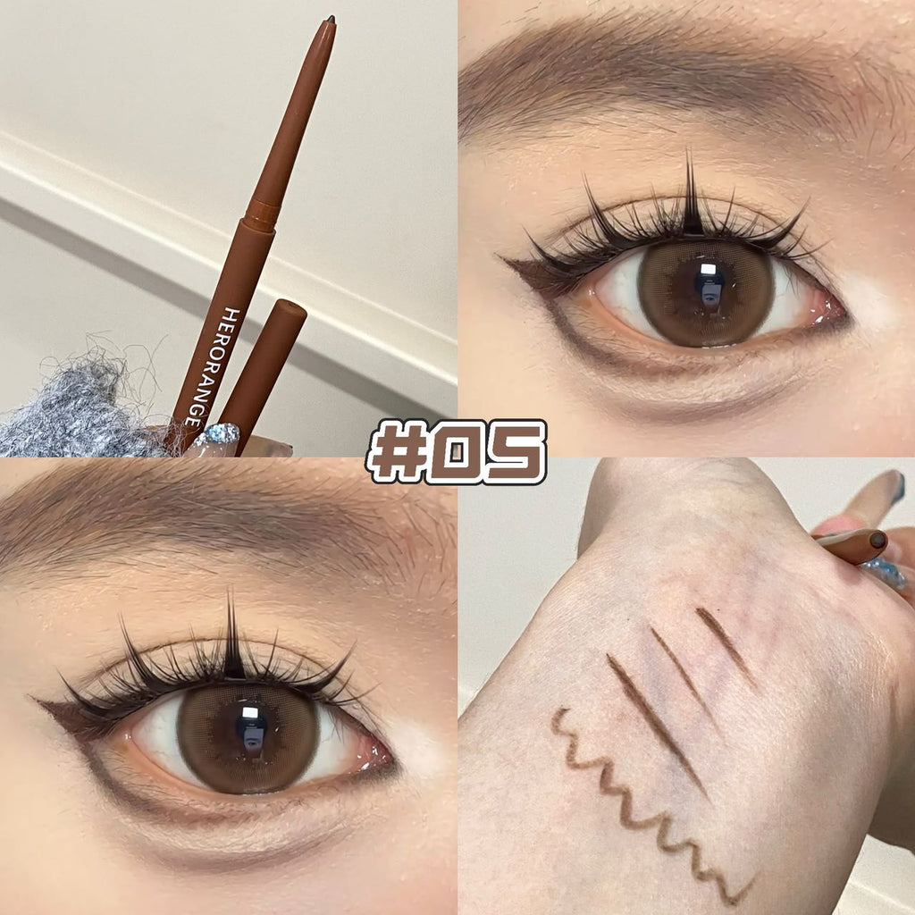 Ultra-fine Gel Eyeliner Pencil Black Brown Under Eye Liner Pen Waterproof Matte Aegyosal Lying Silkworm Quick Drying Eye Makeup