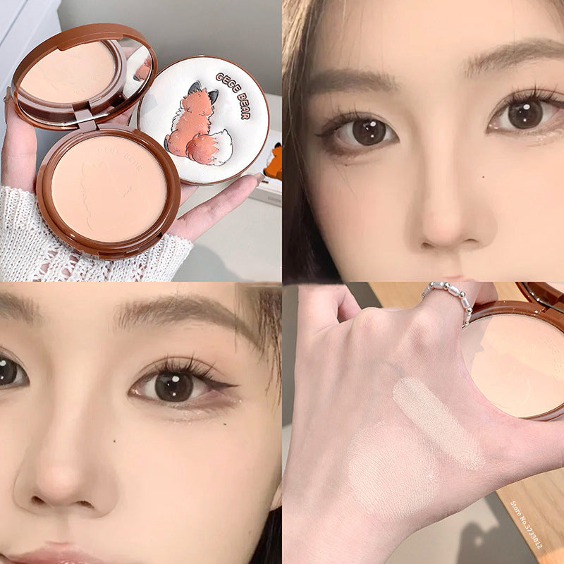 Cute Silky Matte Press Powder Makeup Setting Brightening Oil-Control Full Coverage Makeup Foundation Concealer Honey Powder