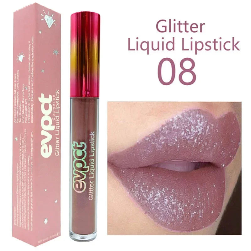 Waterproof Diamond Shimmer Glitter Lip Gloss 15 Colors Matte Glitter Liquid Lipstick Diamond Pearl Colour Lip Gloss Sexy