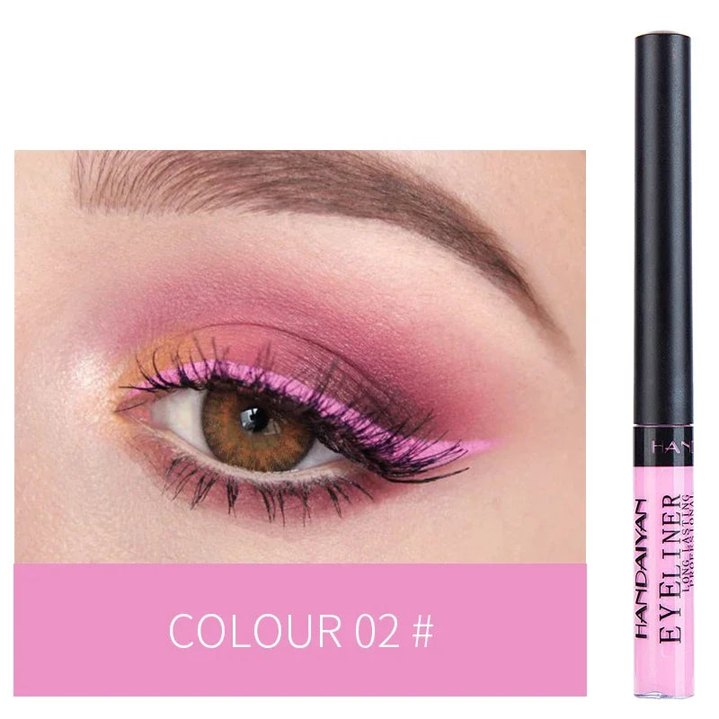 12 Colors Colorful Liquid Eyeliner Pencil Waterproof Long-Lasting Quick-Dry No Blooming Blue Pink Eye Liner Pen Cosmetics Tools