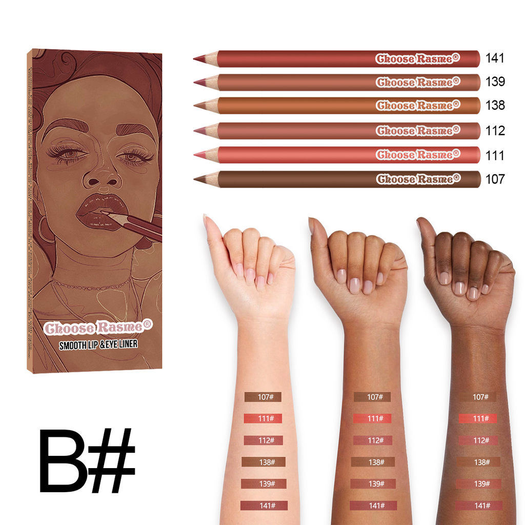 6pcs Lip Liner Pen 6 Colors Waterproof And Sweat-proof Not Easy To Fade Non-stick Cup Nude Lipstick Pencil SET