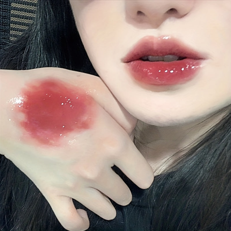 6 color lip glaze cute little bear mirror gloss  jelly lips with sparkling light dew water  long-lasting stain resistant trans