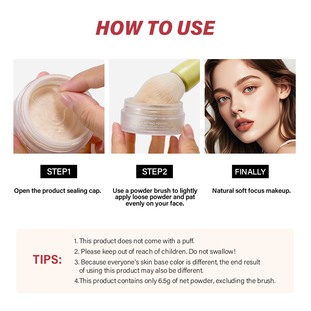 Setting Powder long-Lasting Matte Pink Finish Oil Control and Makeup Fixation Removal Pore Modification Setting Cosmetics