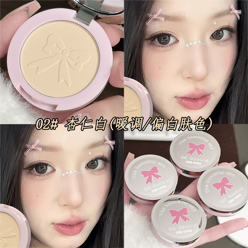 bow makeup powder oil control concealer repair plate makeup powder long-lasting waterproof powder