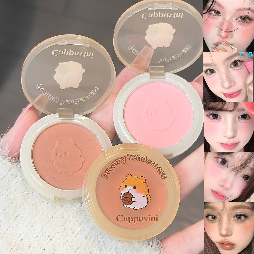 Monochrome Color Blush Matte Makeup Effect Natural Easy to Color Single Blush Pink Rouge