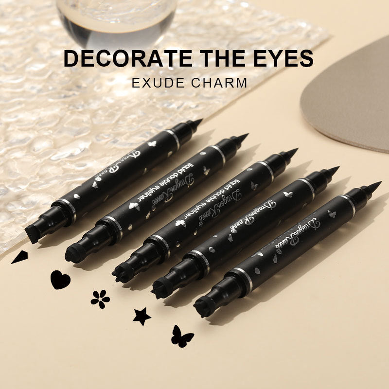 5pcs Liquid Double-Headed Waterproof Eyeliner Set Smudge-Proof Easy to Apply Natural Makeup Effect Beginner Essential Kit