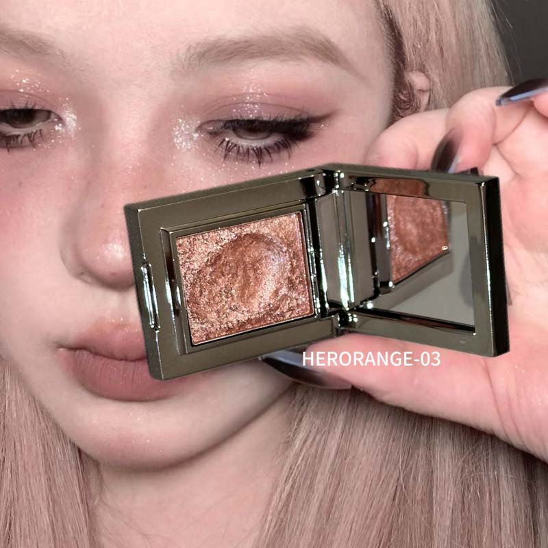 Metallic Glitter Eyeshadow Cream Sparkling Mousse Shimmer Highlighter Pressed Pigments Ice Purple Pearlescent Eyeshadow Palette