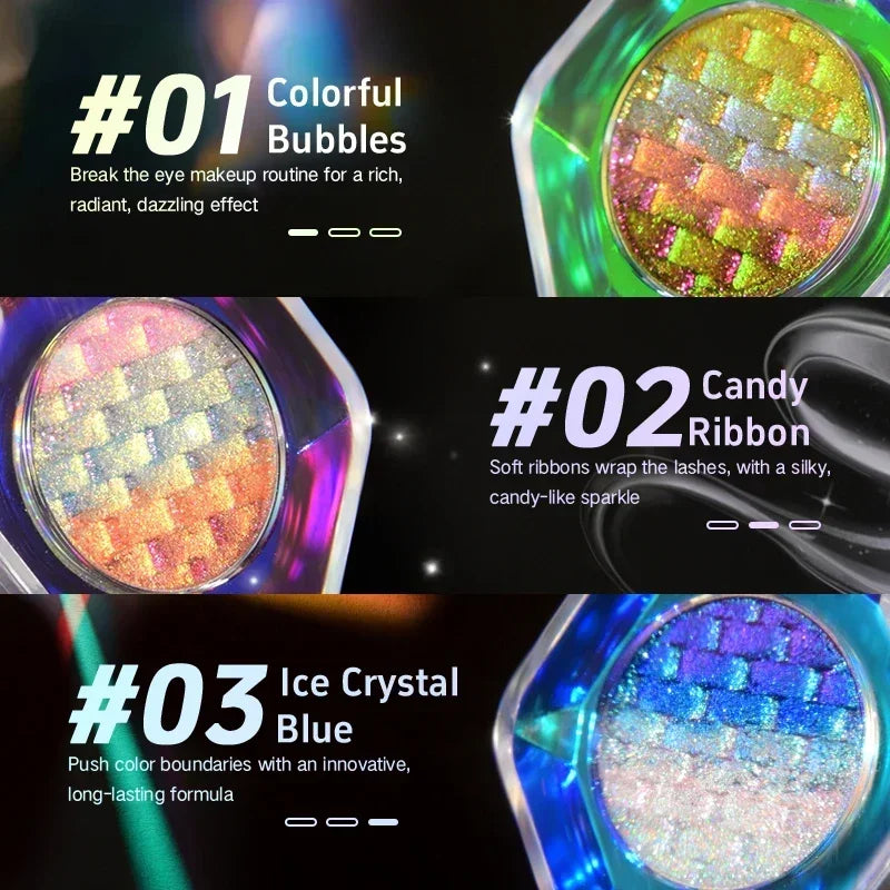 Rainbow Duochrome Eyeshadow New 5 Colors Shimmer Multichrome Long-lasting Eye Shadow Cosmetic Makeup for Women