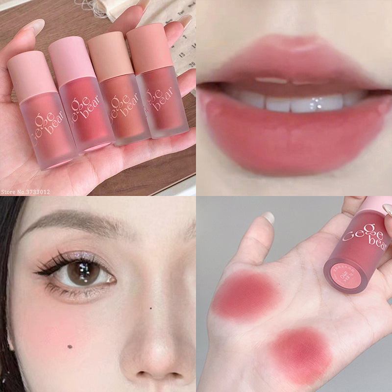 Multi Functional Blush Brush Stick Makeup Muddy Texture Cheek Lipstick Mud Long Lasting Velvet Matte Monochrome Creamy Rouge