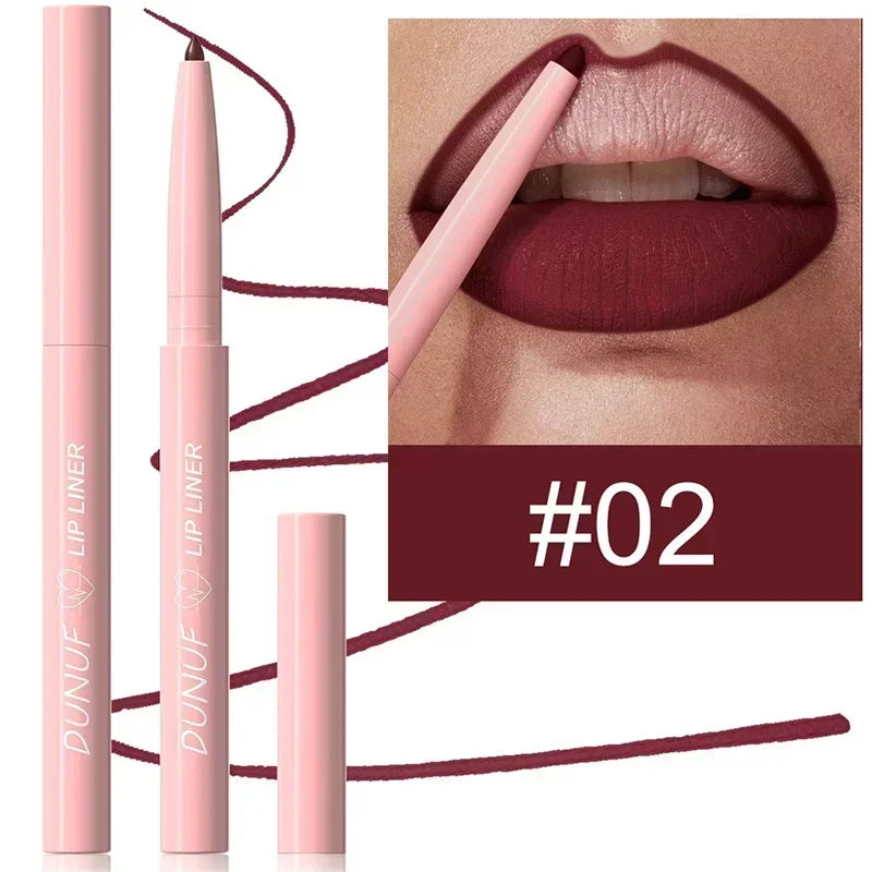 Waterproof Matte Lipliner Pencil Red Contour Tint Lipstick Long Lasting Non-stick Cup Moisturising Lips Makeup