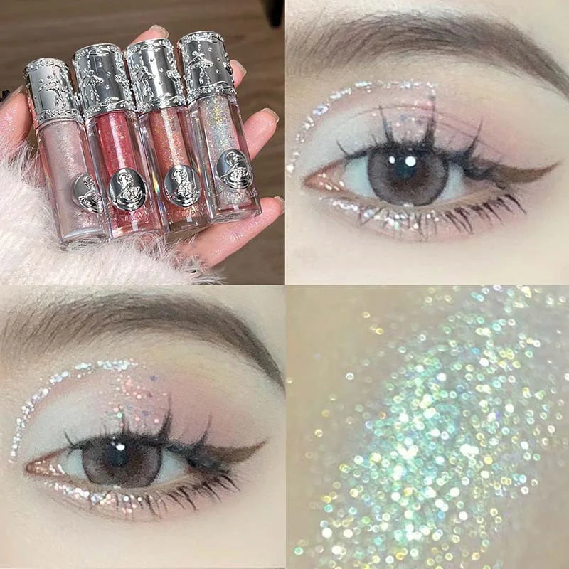Liquid Eyeshadow Pearlescent Shimmer Long Lasting Monochrome Pearly Fine Sparkling Sequins Eye Shadow Highlighter Quick Drying