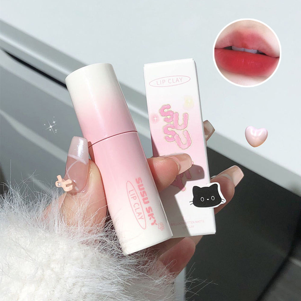 Balloon Kitten Matte Lip Mud Velvet Matte Silky Non-Drying Whitening Lip Glaze