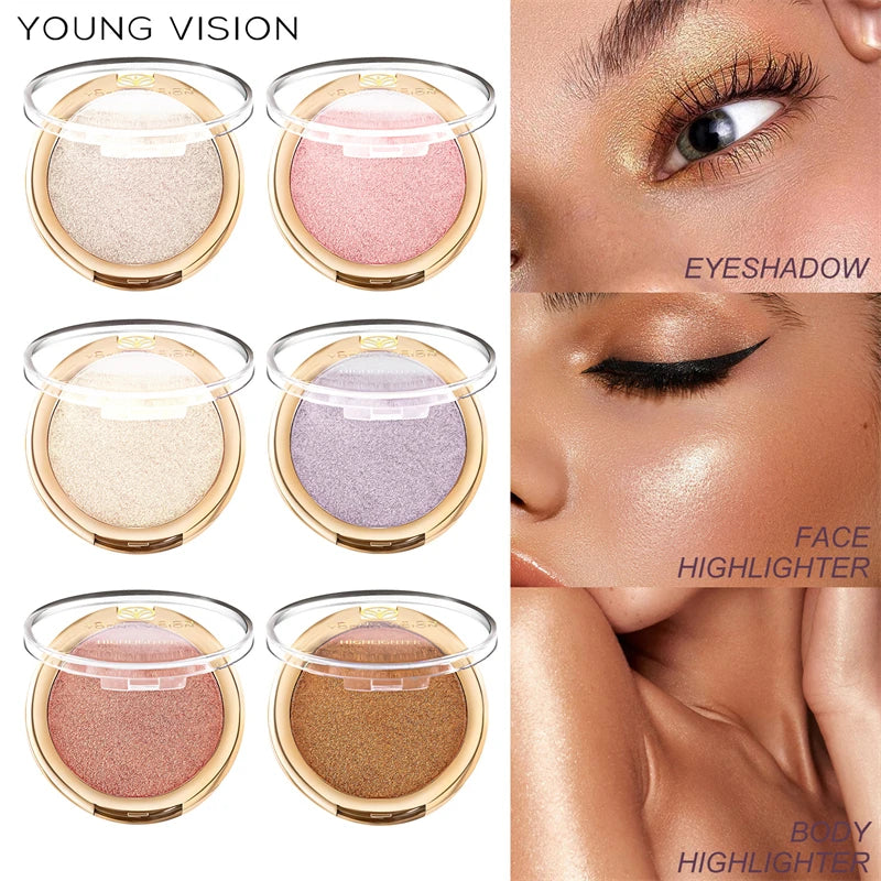 Beautiful Highlighter Powder Palette Makeup Glow Face Contour Shimmer Water Light Highlight Makeup Pallete Illuminator Cosmetics