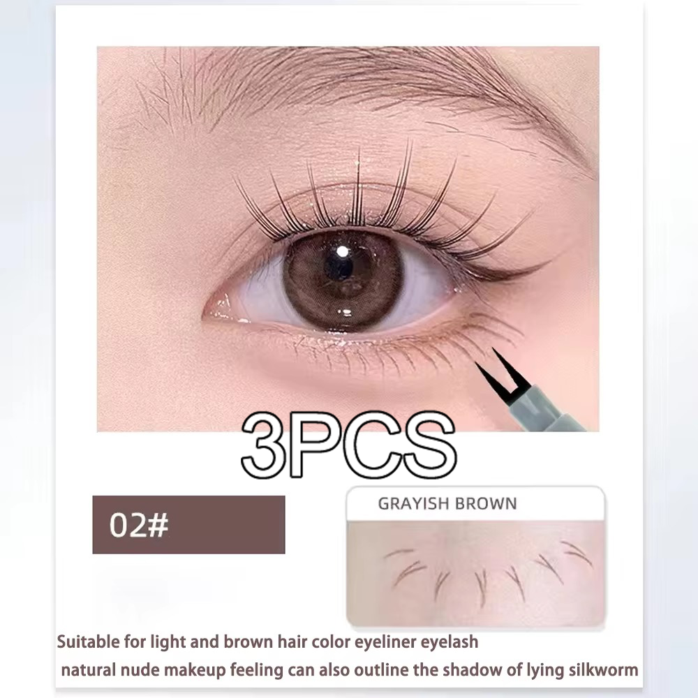 Double-claw eyeliner extremely thin two-claw lower eyelashes eyeliner liquid pen is waterproof  non-smudge and sweat-proof