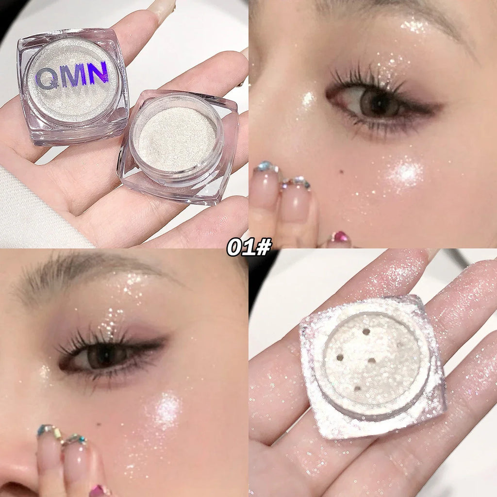 Shimmer Highlighter Powder Fine Sparkling Sequins Pearly Natural Pearlescent Highlight Face Body Brightening Contouring Makeup