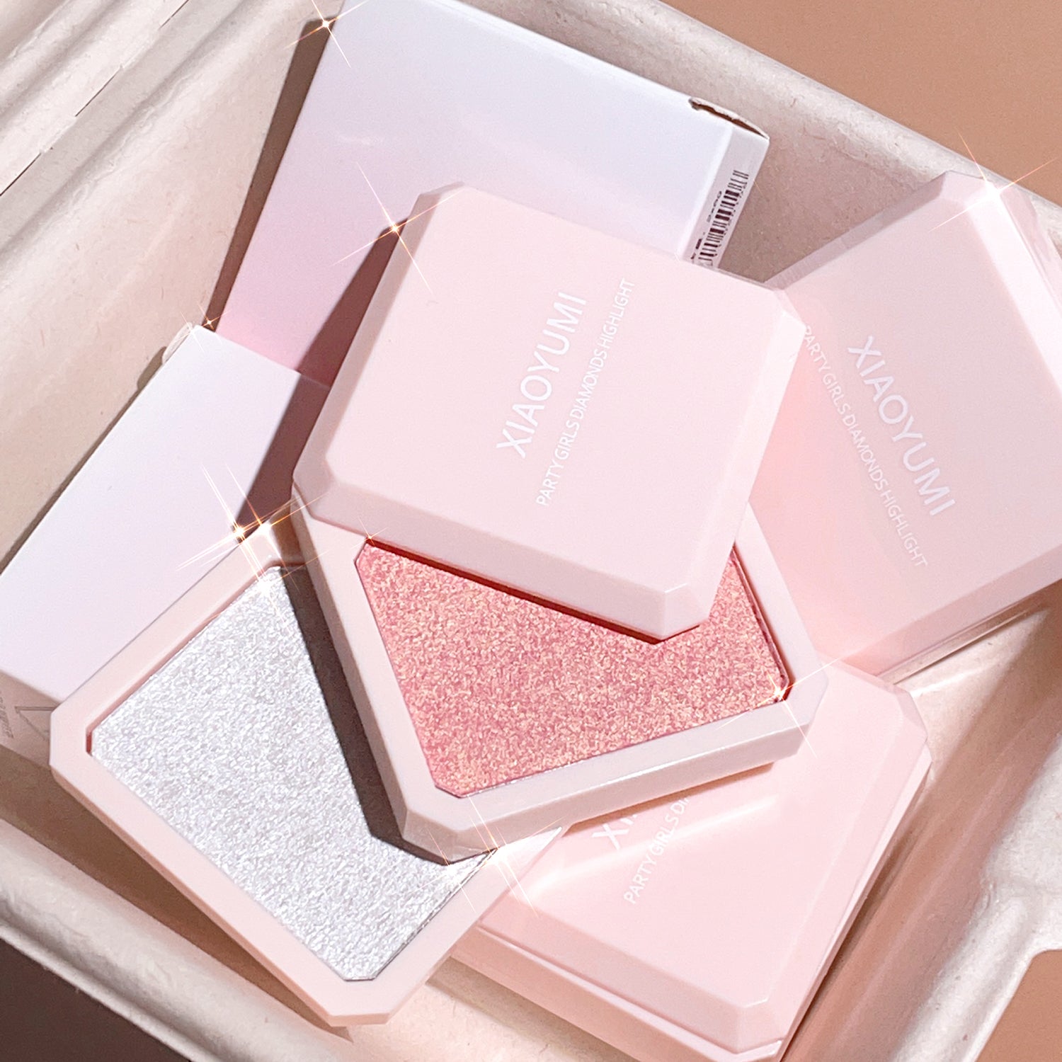 Double-layer highlighter powder potato mash fine shimmer pearl highlight contouring palette for a natural