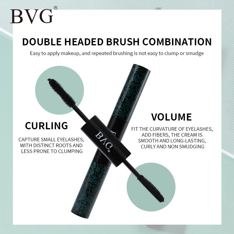 2 IN 1 Mascara Eyelashes Extension Lengthens Waterproof Volume Long Lasting Black Silk Fiber Mascara Female Makeup Cosmetic