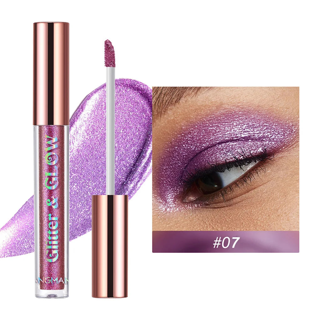 Women Pearlescent Face Liquid Eyeshadow Highlighter Shiny Eyeliner Glitter Eyeshadow Waterproof Brighten Eyes Makeup