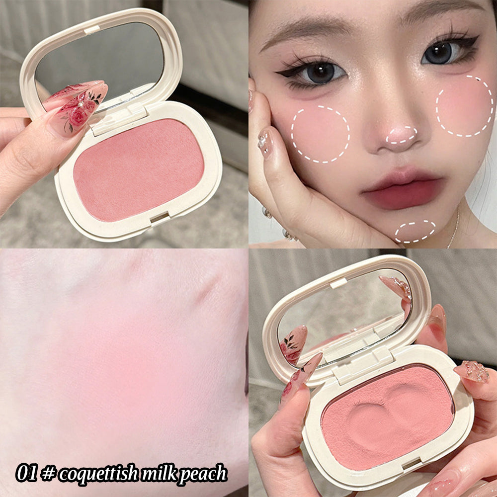 Single Color Blush Silky Texture High Color Rendering No Powder Feeling Low Saturation Long-lasting Natural Matte Blush Cream