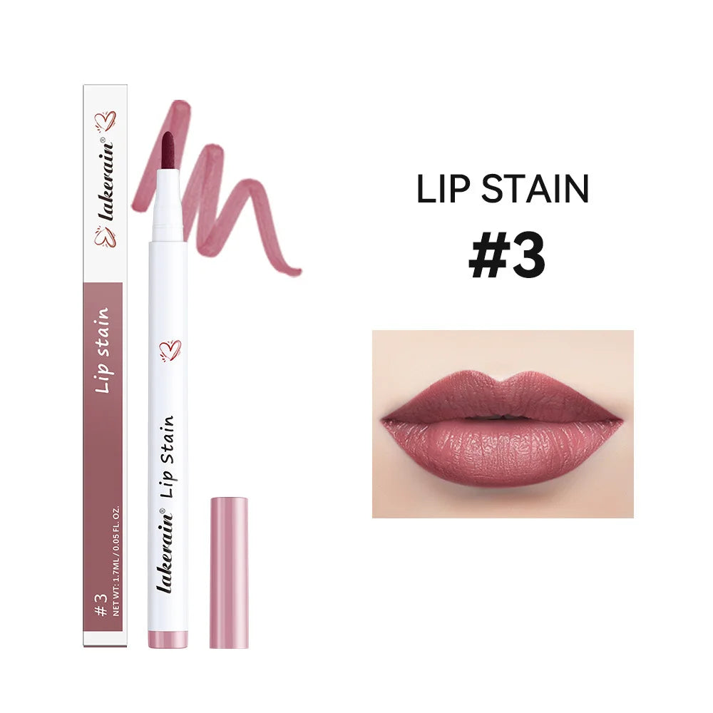 Lip Stain Pencil Liquid Lip Liner Waterproof Plumping Lip Tint Natural Matte Nude Brown Long Lasting Beauty Marker Pen Makeup
