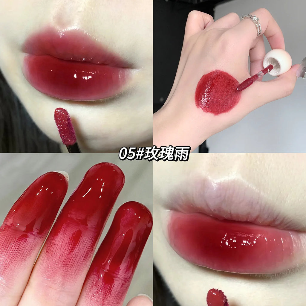 7 Color Moisturizing Lip Tint Jelly Liquid Lipstick Non Sticky Cup Sexy Lip Mud Mirror Water Lip Glaze Women Makeup Cosmetics
