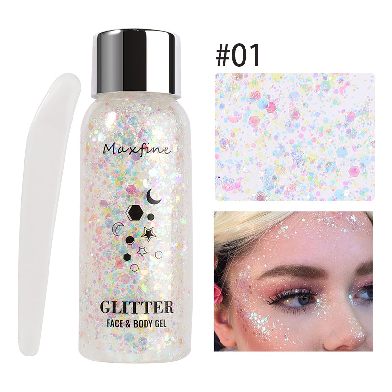 Body Face Glitter Gel Long Lasting Waterproof Eye Hair Eyeshadow Multifunctional Party Stage Deco Makeup Cosmetics