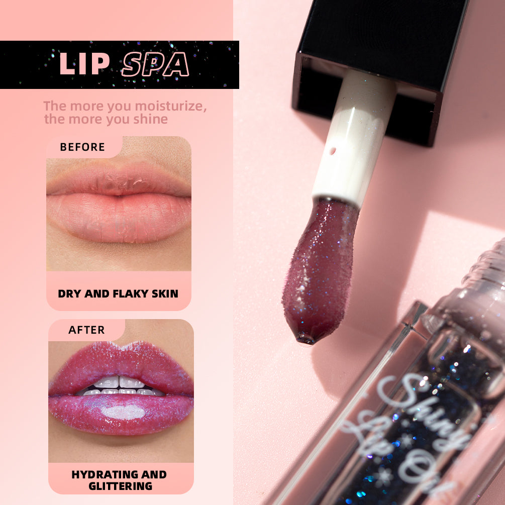 Mirror Black Lip Oil Color Changing Lipstick Moisturizing Shiny Lip Gloss Oil Plumping Lasting Diamond Lipgloss Cosmetics