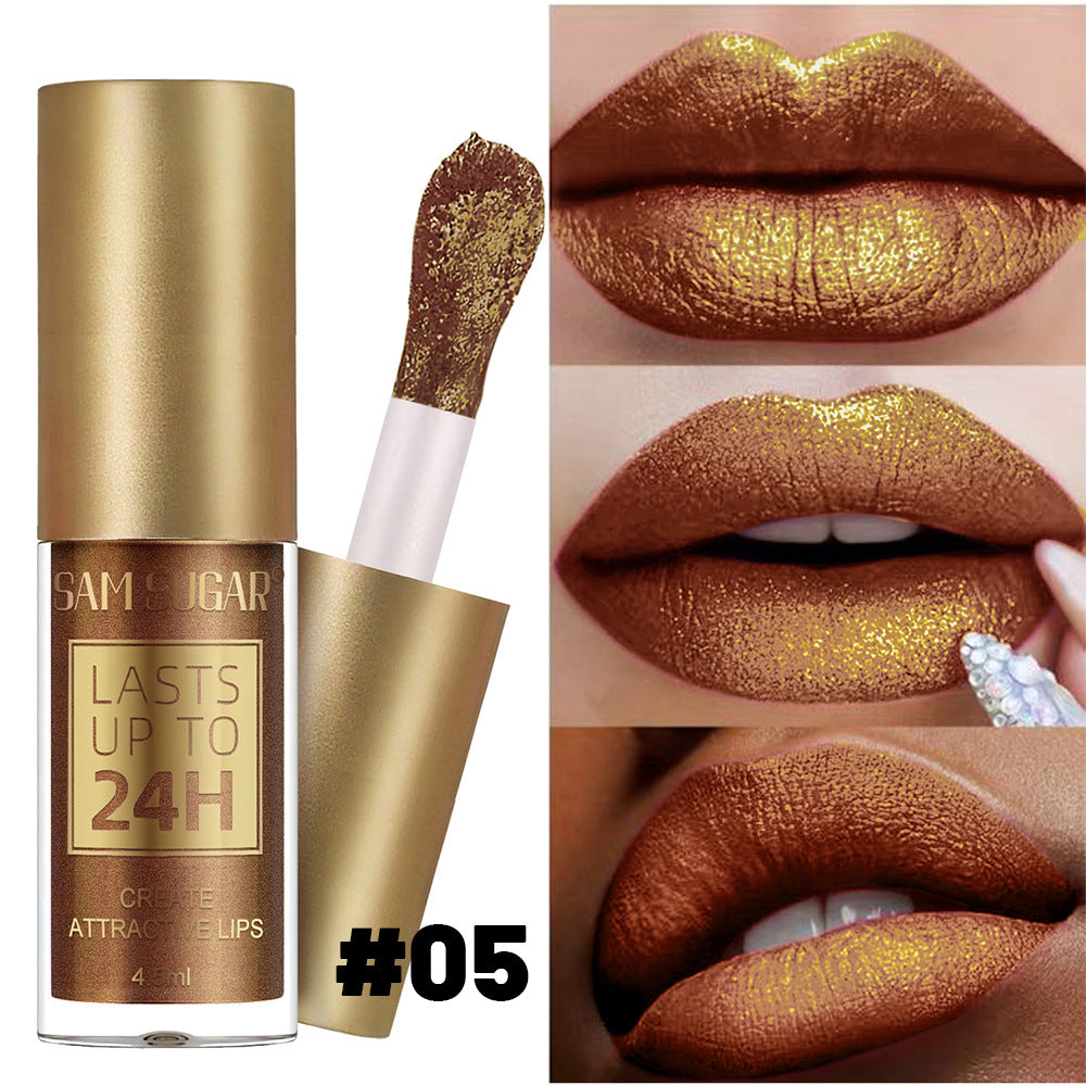 6 Colors Chameleon Lip Gloss Long Lasting Waterproof Non Stick Cup Sweat Proof Pearl Shine Lipstick For Women makeup Cosmetics