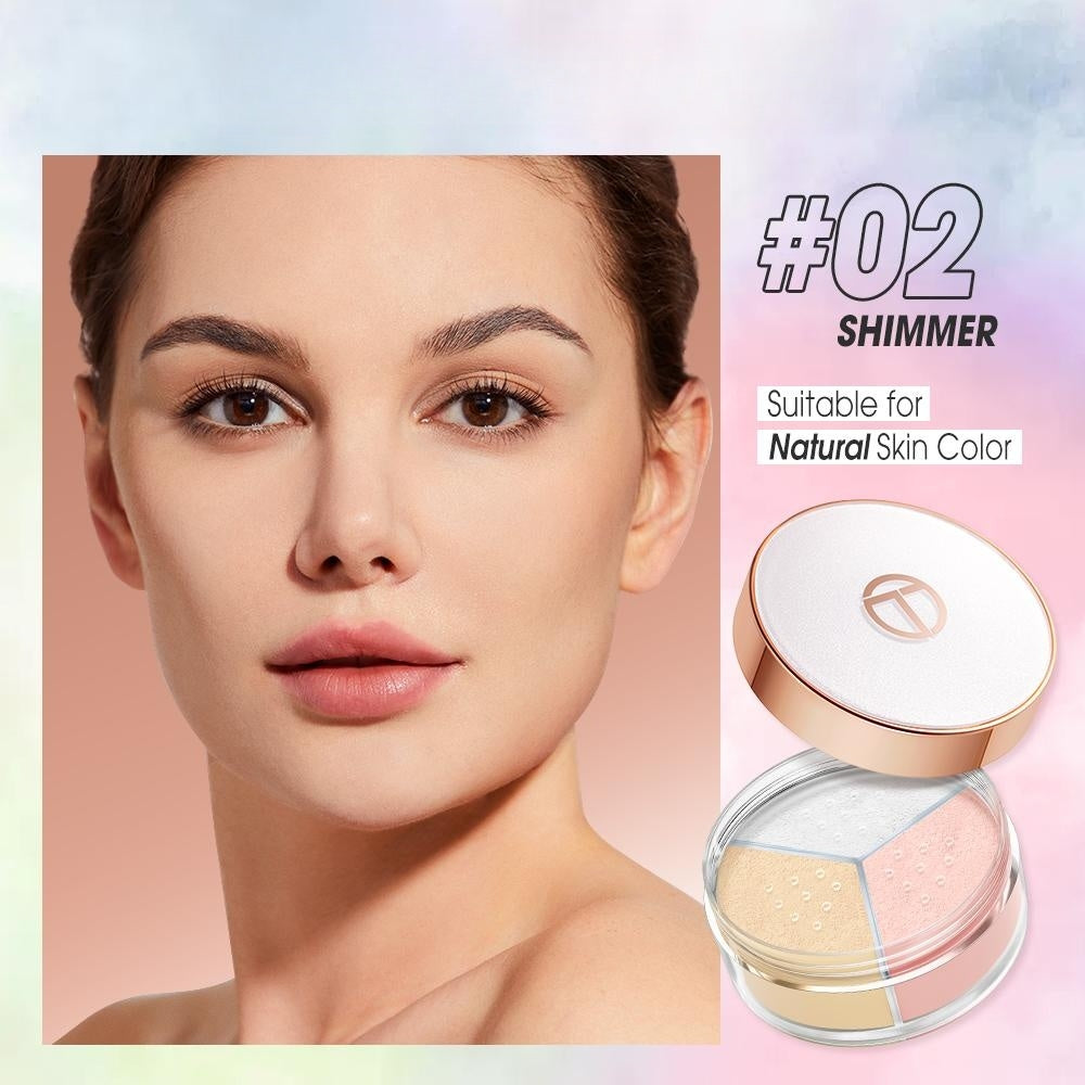 3 Color Loose Powder Hides Oil Pores Face Powder Blend Naturally Setting Powder Fix Lock Makeup Matte Finishing Powder
