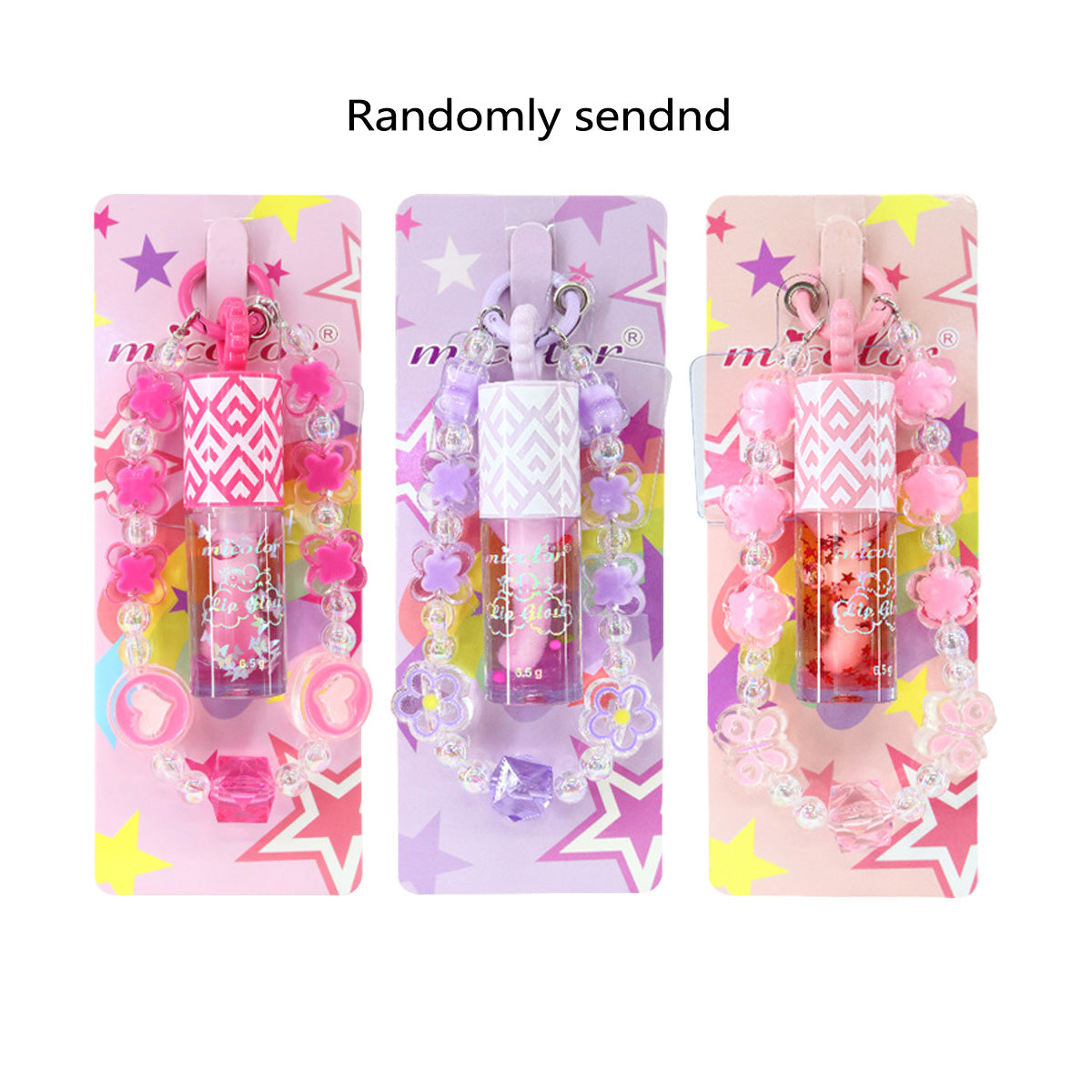 3 colors randomly sent mobile phone pendant portable lip gloss natural nude color cute and moisturizing