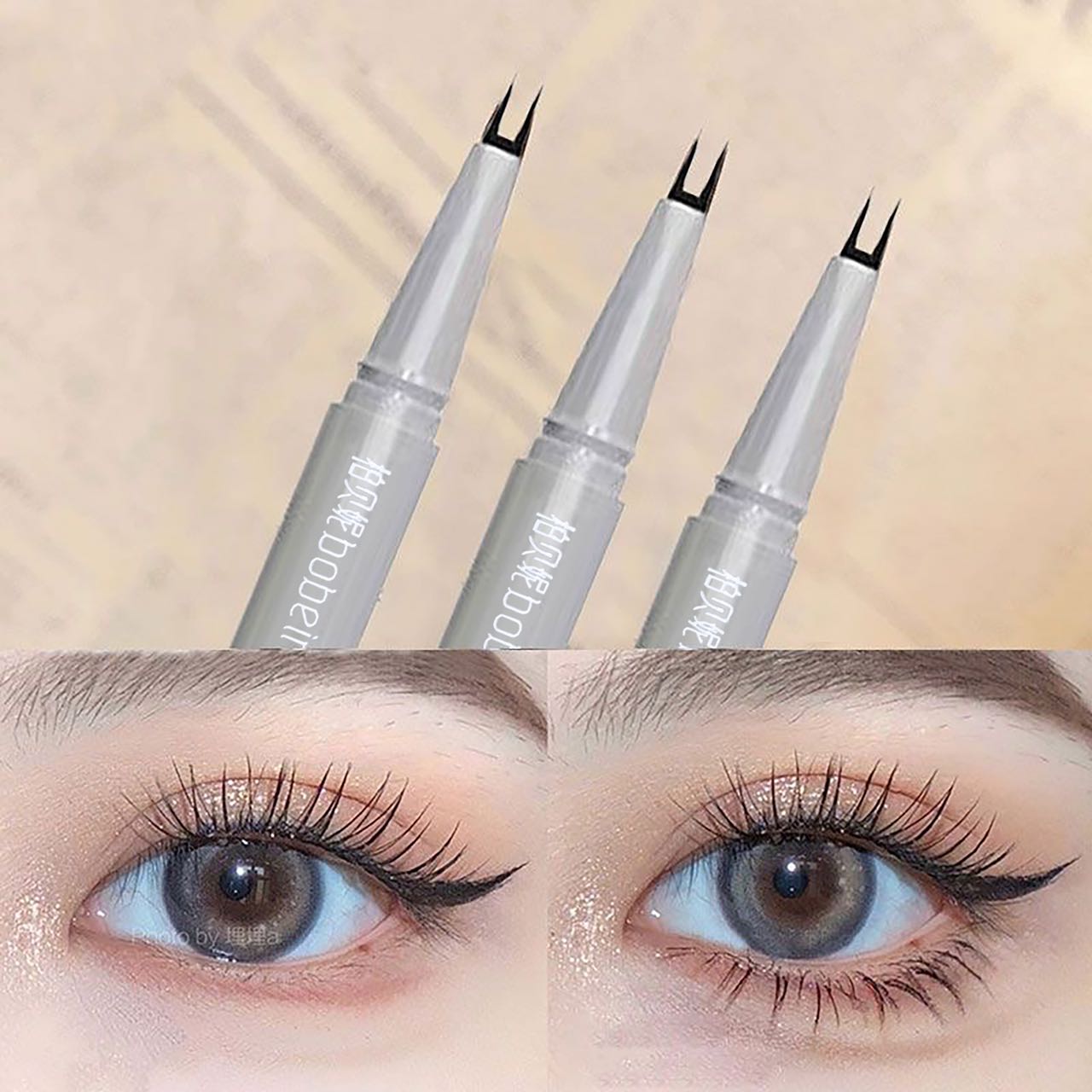 Double-claw eyeliner extremely thin two-claw lower eyelashes eyeliner liquid pen is waterproof  non-smudge and sweat-proof