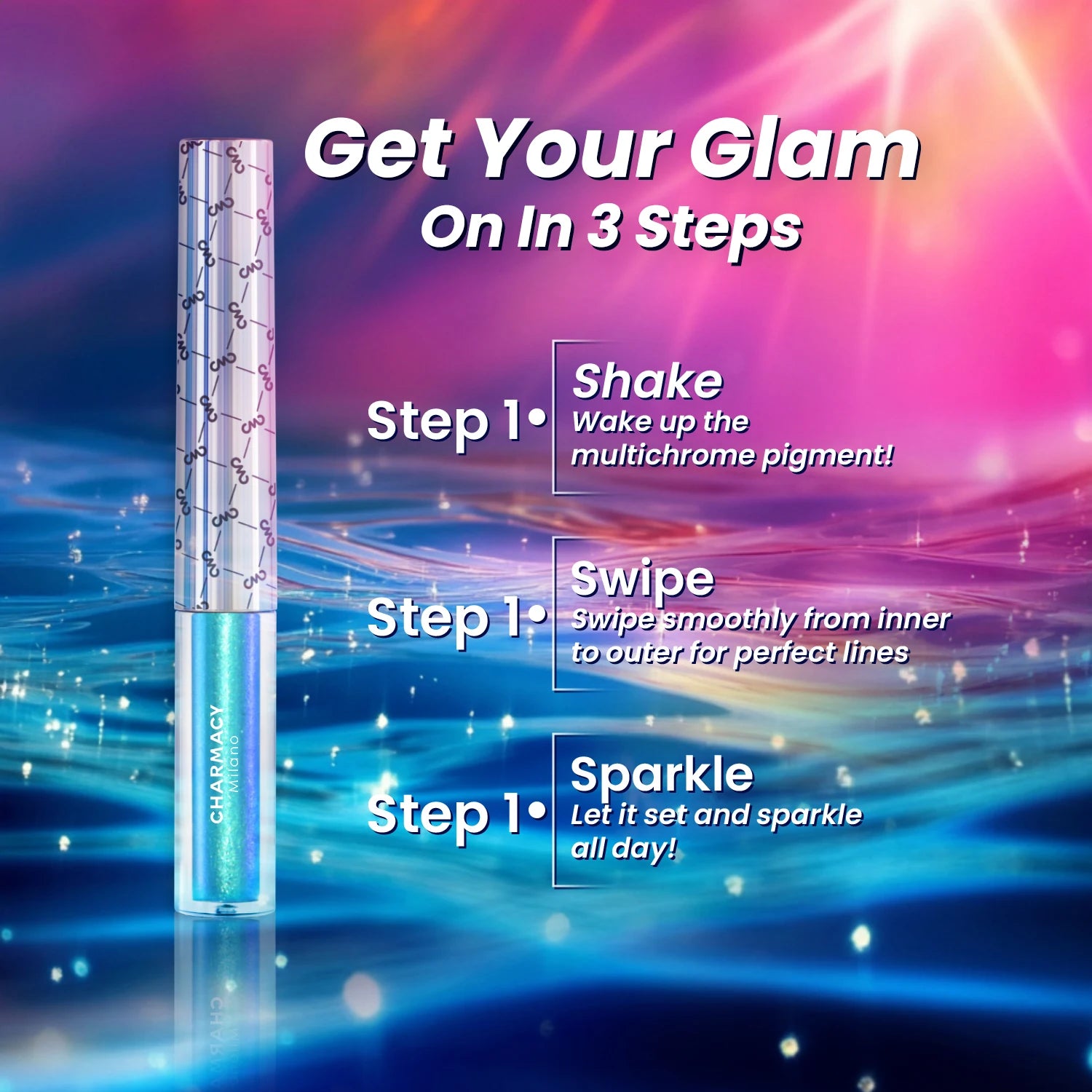 New Color Duochrome Glitter Liquid Eyeliner Waterproof Long-lasting Ultra-Fine Tip Smudge-proof Eye Liner Makeup