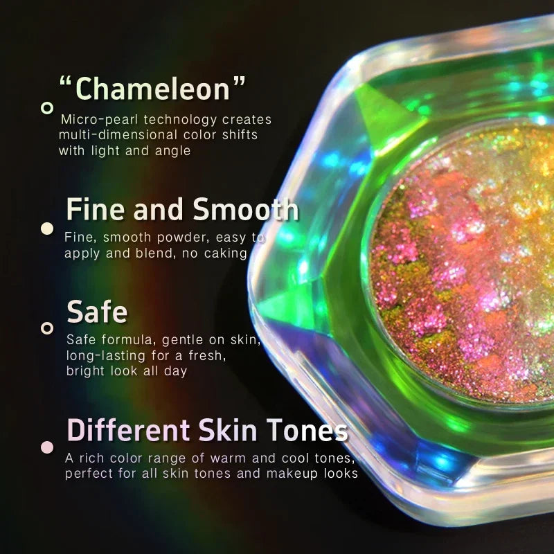 Rainbow Duochrome Eyeshadow New 5 Colors Shimmer Multichrome Long-lasting Eye Shadow Cosmetic Makeup for Women