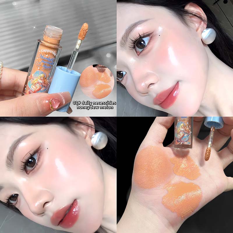 Pink Purple Soft Cream Blush Makeup Velvet Mousse Liquid Blusher Apricot Cheek Tint Rouge Cream Matte Natural Smooth Blush Stick