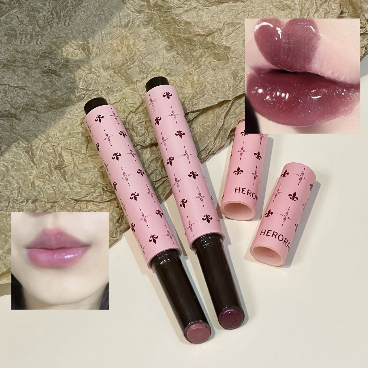 Mulberry Purple Shimmer Lip Jelly Pen Moisturizing Mirror Water Light Solid Lip Gloss Film-forming Non-Fading Gloss Lip Glosses