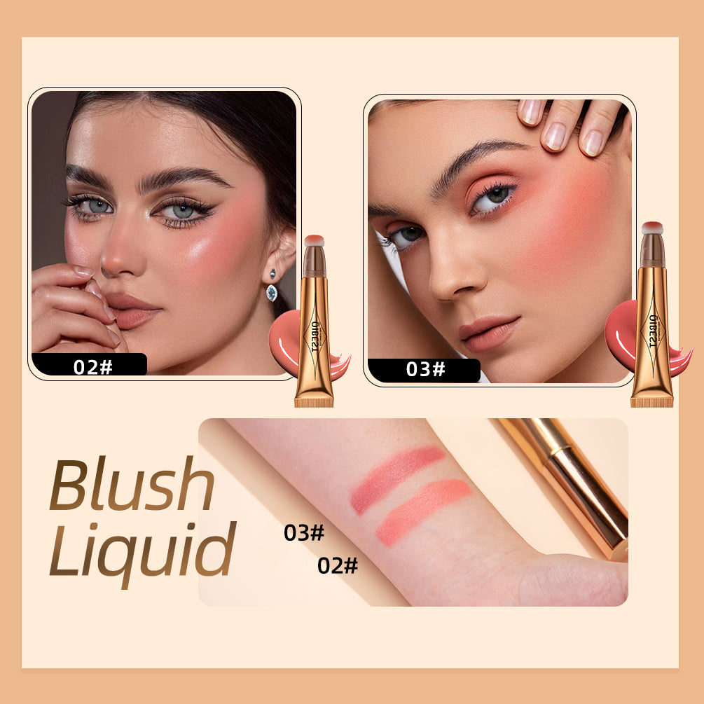 Liquid Contour With Cushion Applicator Highlight Shimmer Natural Soft Moisturizing Cream Liquid Blush For Cheek Cosmetics