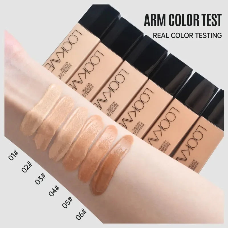 Full Cover Matte Foundation Lasting Moisturizing Brighten Concealer Liquid Foundation Waterproof  Base Makeup Cosmetics