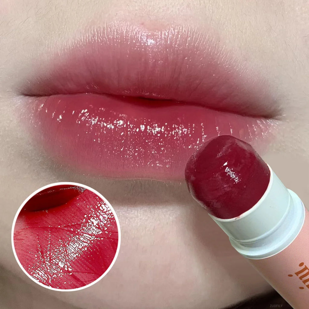Jelly Tinted Lip Balm Moisturizing Colored Lip Stains Hydrating Waterproof Lipstick Gloss Base Pumpler Lip Care Primer Cream Set