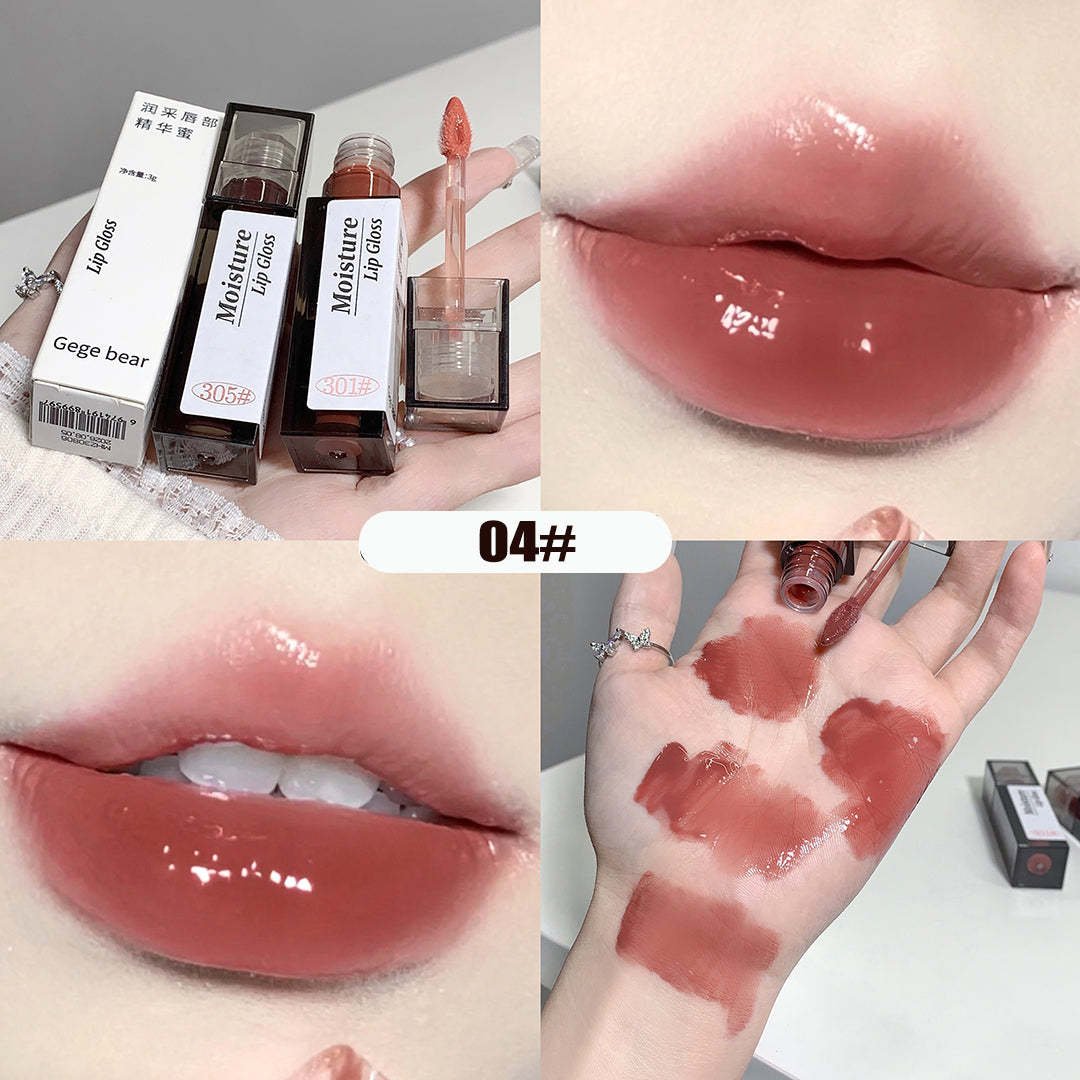 Nude Grey Mirror Lip Glaze Crystal Lip Tint Oil Clear Water Light Lip Gloss Lasting Non-stick Cup Punk Smoky Liquid Lipstick