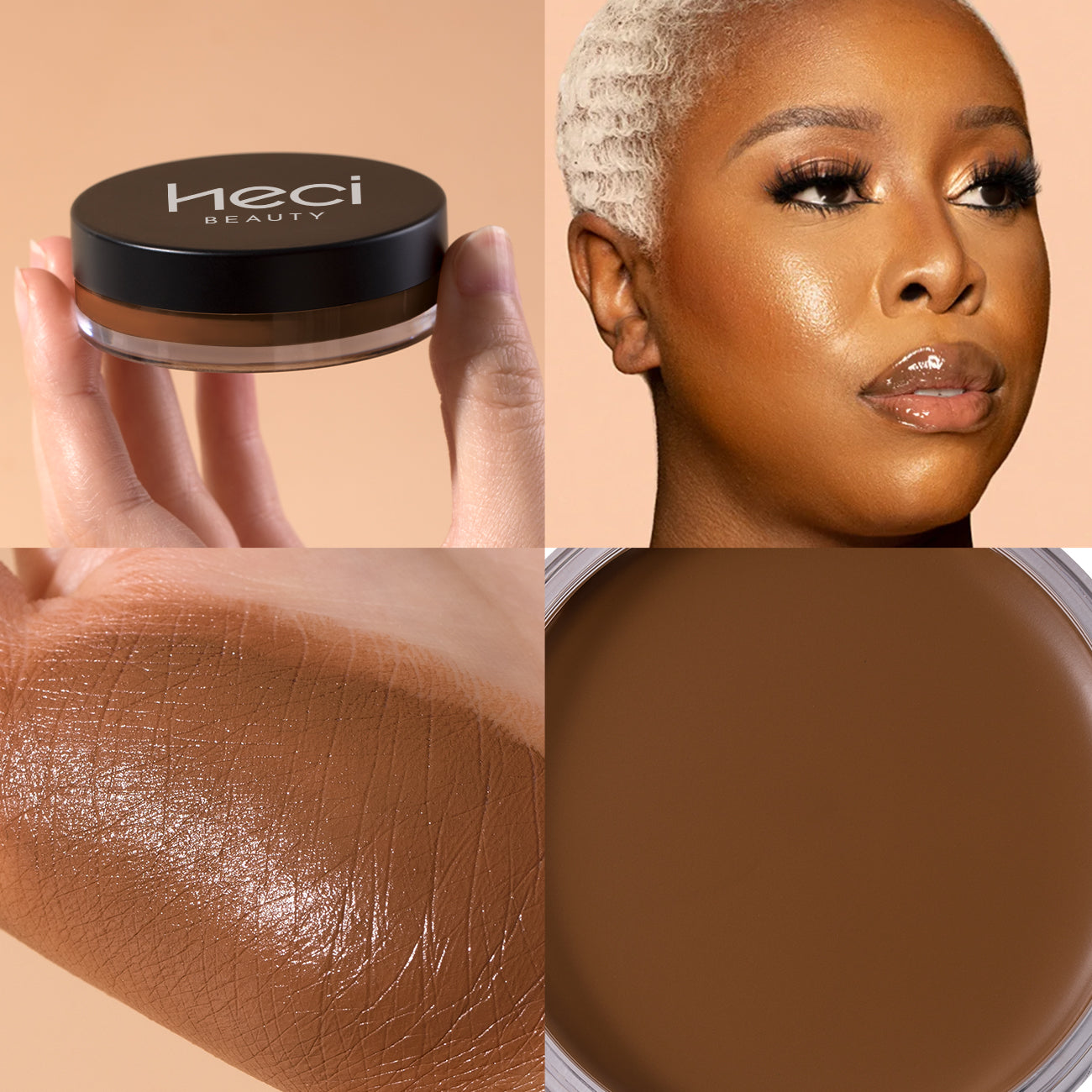 Waterproof Foundation Full Coverage Oil-control Matte Velvet Nourishing Flawless Cream Foundation  0.7oz Cream Bronzer Makeup