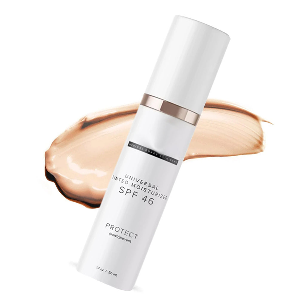 SPF46 Sunscreen Moisturizer Anti-Ageing Tinted Moisturiser, All-In-One Light Sheer Coverage Tinted Face Sun With Wide Against