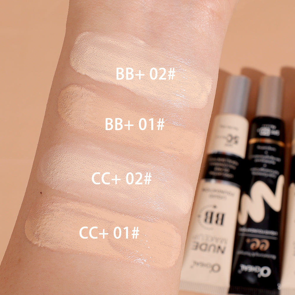BB Cream Face Full Concealer Brighten Makeup Base CC Cream Longlasting Liquid Foundation Cream for Waterproof Face High Coverage