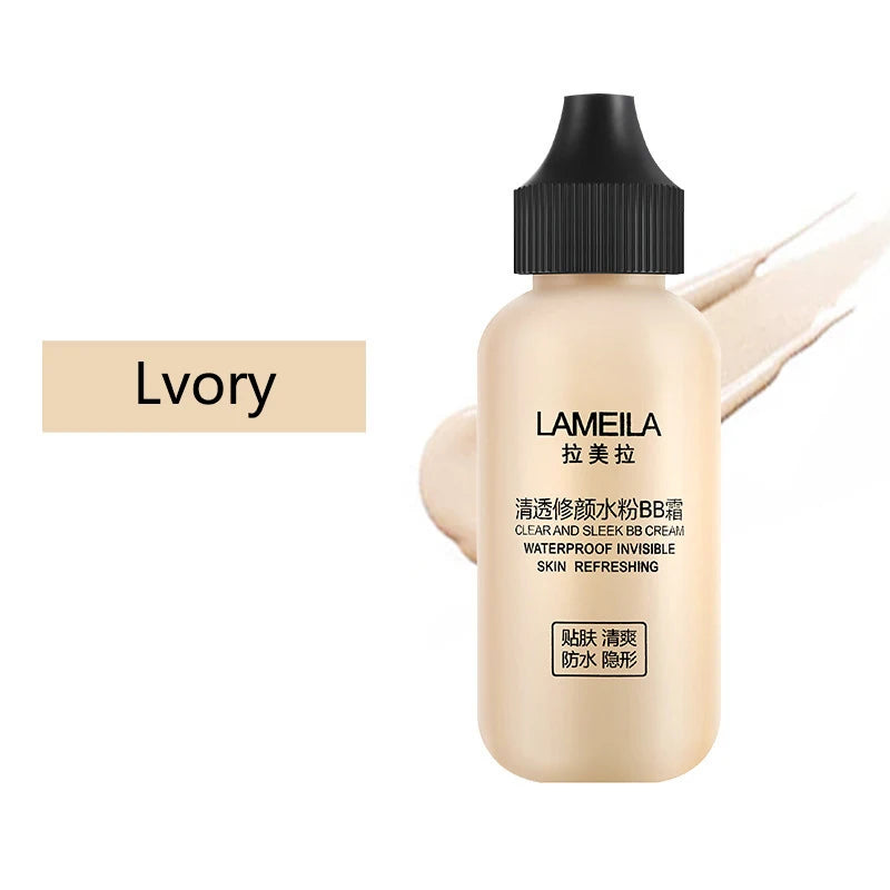 3Colors High Coverage Concealer Face Liquid Foundation Makeup Waterproof Base Cream Brighten Whitening Matte Foundation Cosmetic