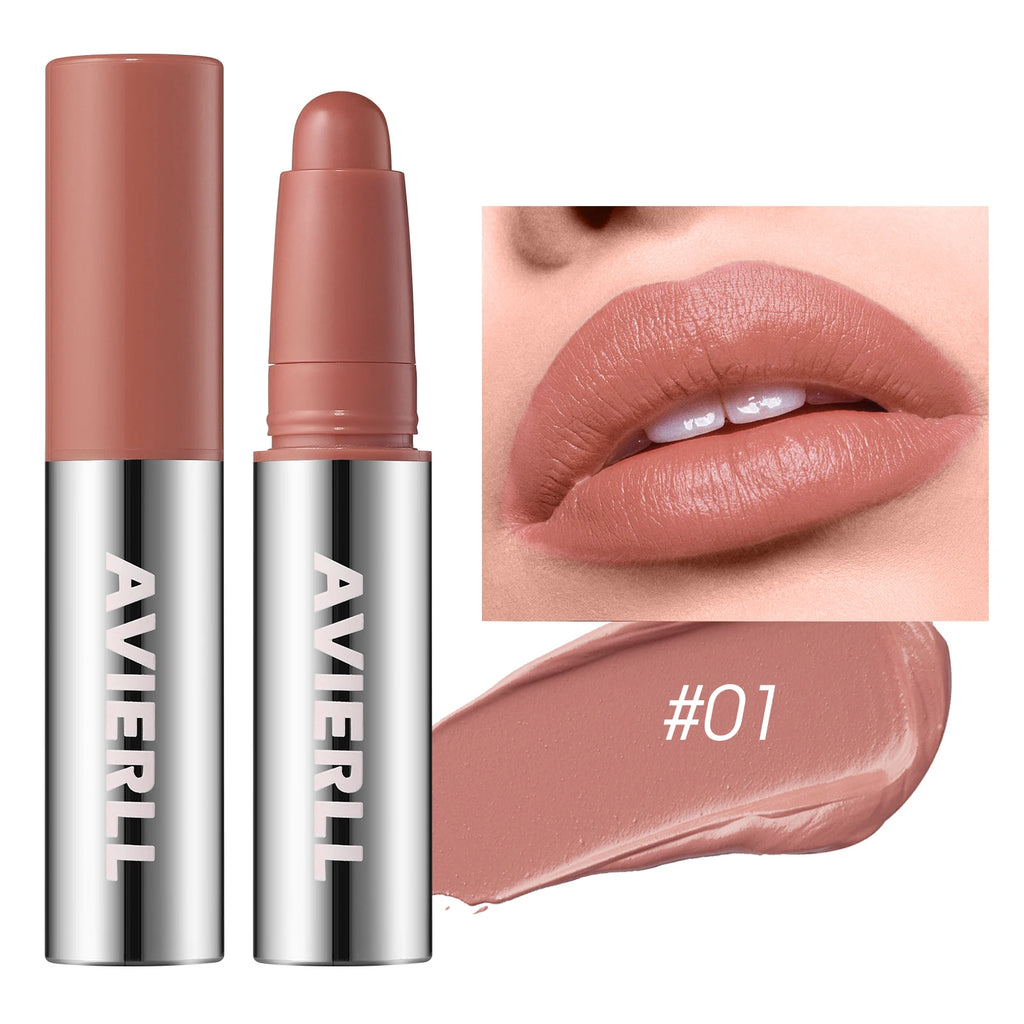 Smooth Matte Lipstick - Long-Lasting Moisturizing and Easy to Apply Lip Glaze with Rotating Pen Design - Perfect for Everyday